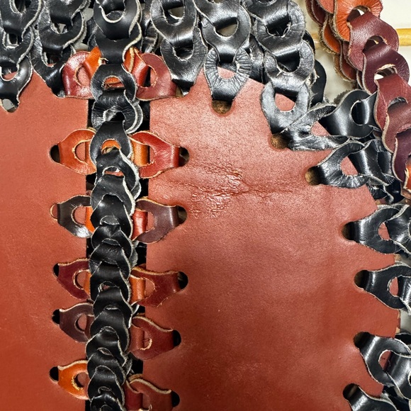 Boho Vintage 1970’s leather chain bag made in Argentina - Picture 2 of 11